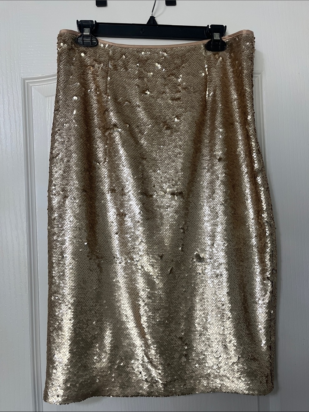 Eliza J Gold Sequin Pencil Skirt